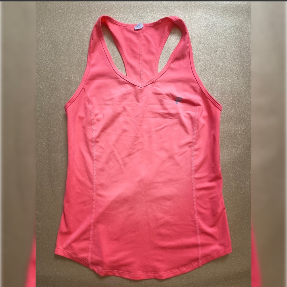 Neon Coral FILA Workout Racerback Tank Top